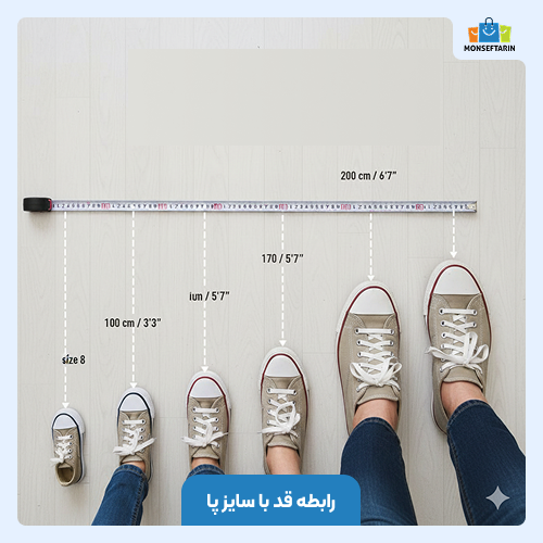 رابطه قد با سایز پا